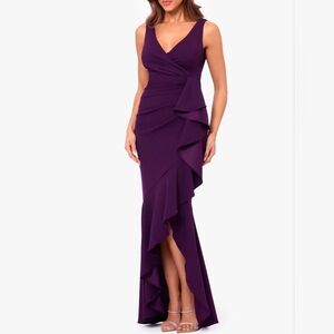 Betsy & Adam Candace Sleeveless Hi Low Cascade Dress Size 6 NWOT Scuba